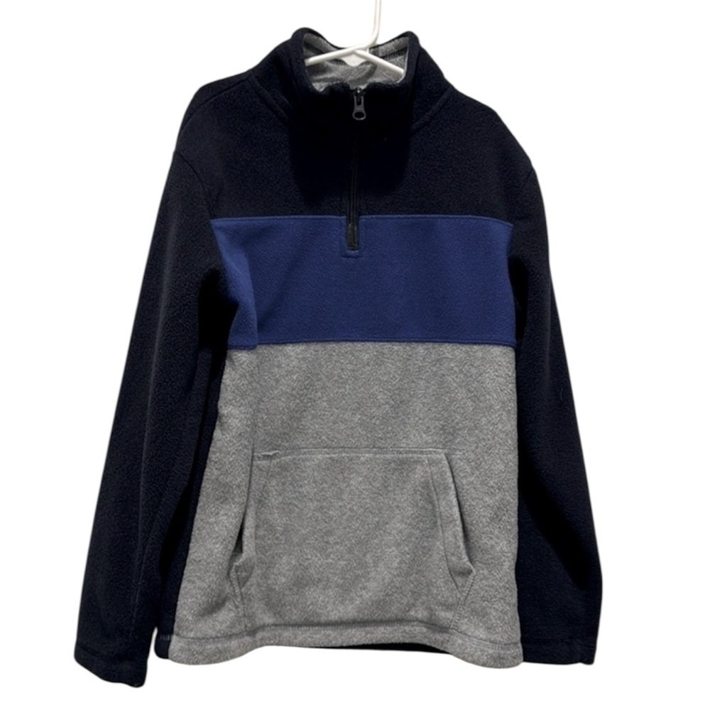 The Children’s Place 1/4 zip fleece navy and gray boys 7-8